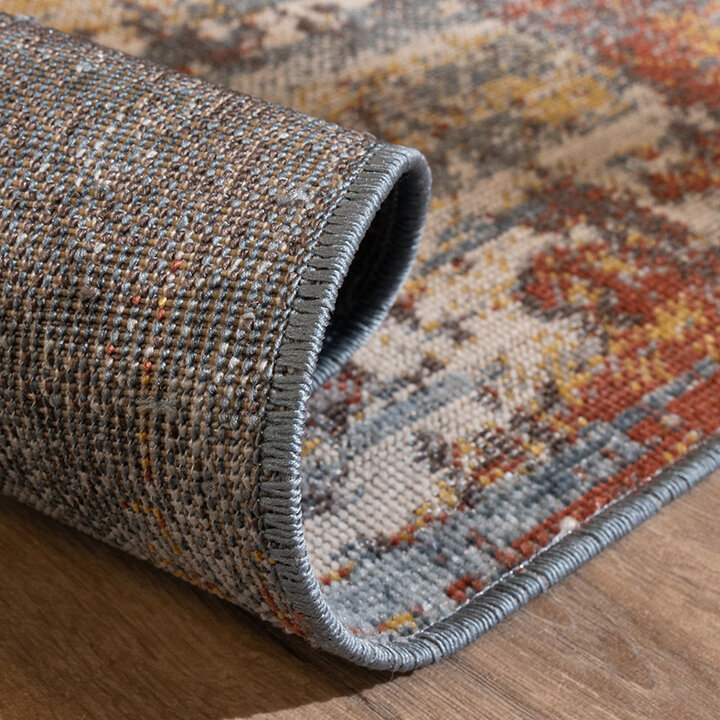 Modern vloerkleed - Bush Blauw/Multicolor
