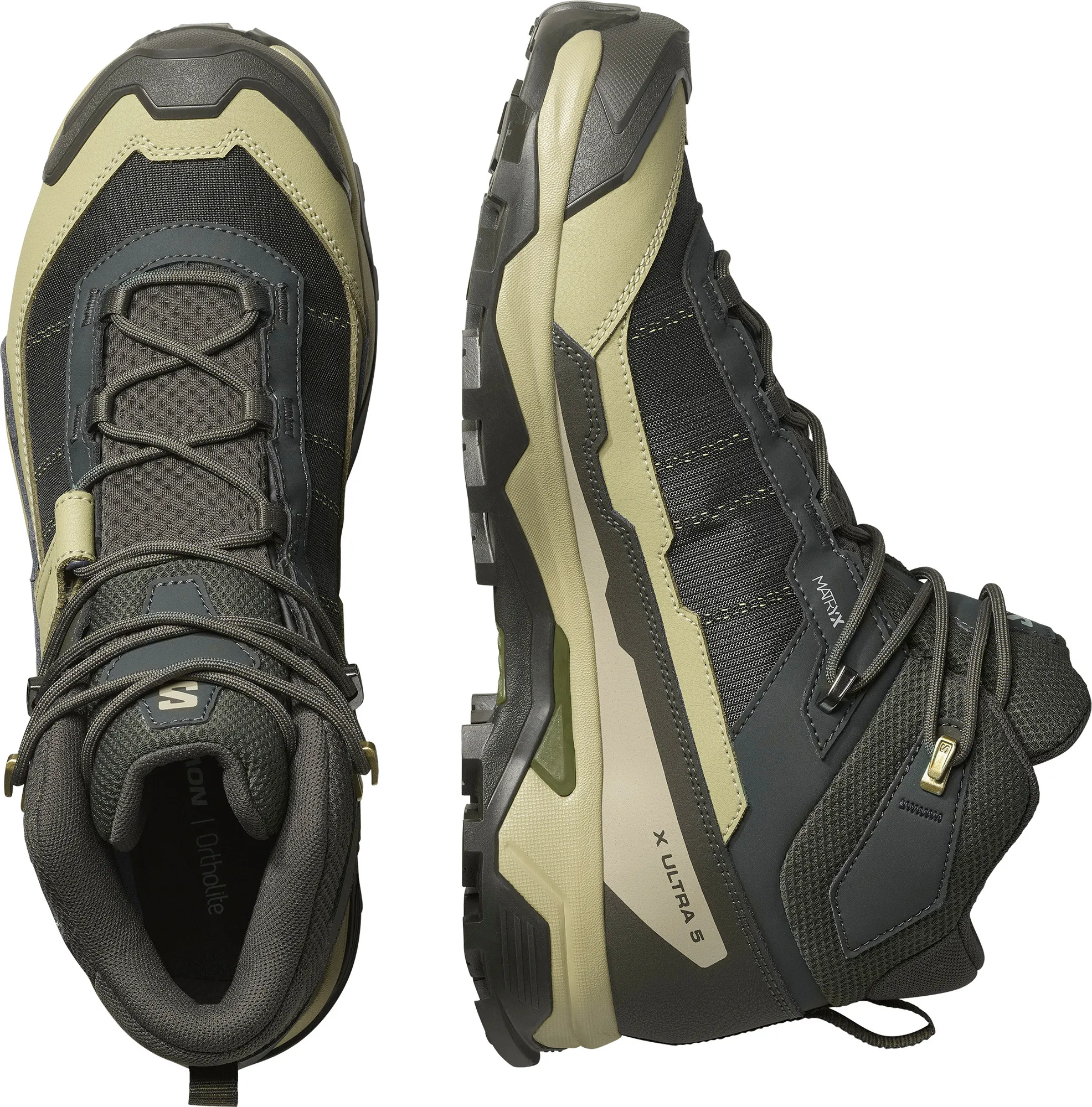 Salomon Men's X Ultra 5 Mid GORE-TEX Peat/gray Green/blue Nights