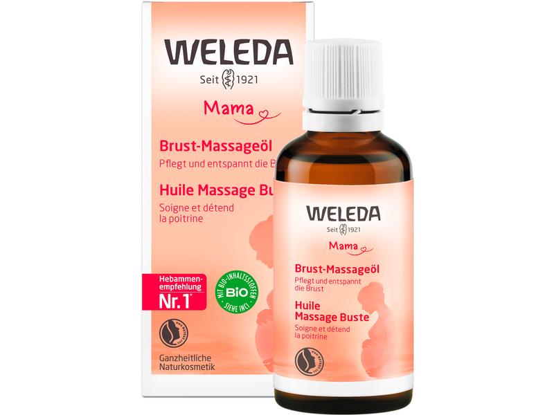 WELEDA Pflegeöl Brust-Massageöl 50 ml Mildes Stillöl mit ätherischen Ölen aus Fenchel und Kümmel