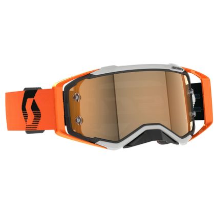 Masque cross Scott Prospect AMP grey/orange gold chrome works 2024 - Gris / Orange