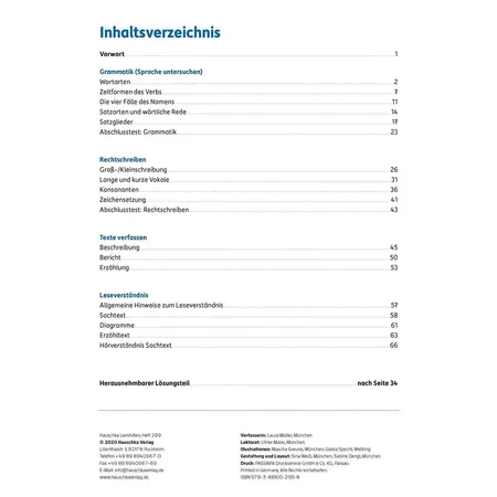 Hauschka Verlag Fit zum Übertritt - Deutsch 4. Klasse, A4- Heft