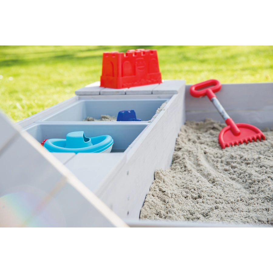 roba Outdoor Sandkasten mit Spielwannen, grau