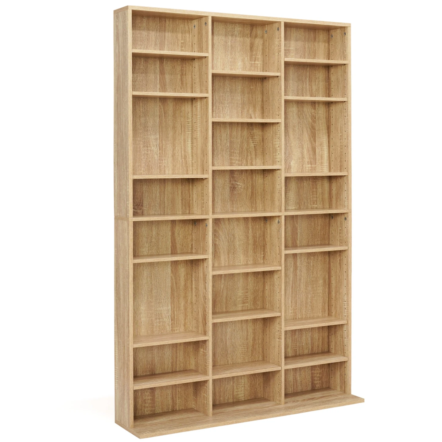 Bibliothèque étagère CD CEYLIA 30 cases avec étagères modulables effet bois