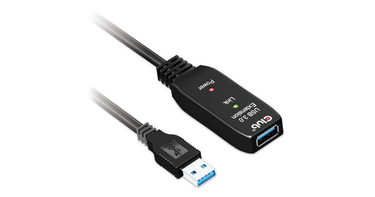 Club 3DUSB 3.2 Gen1 Active Repeater verlengkabel  (Zwart, 5 meter)