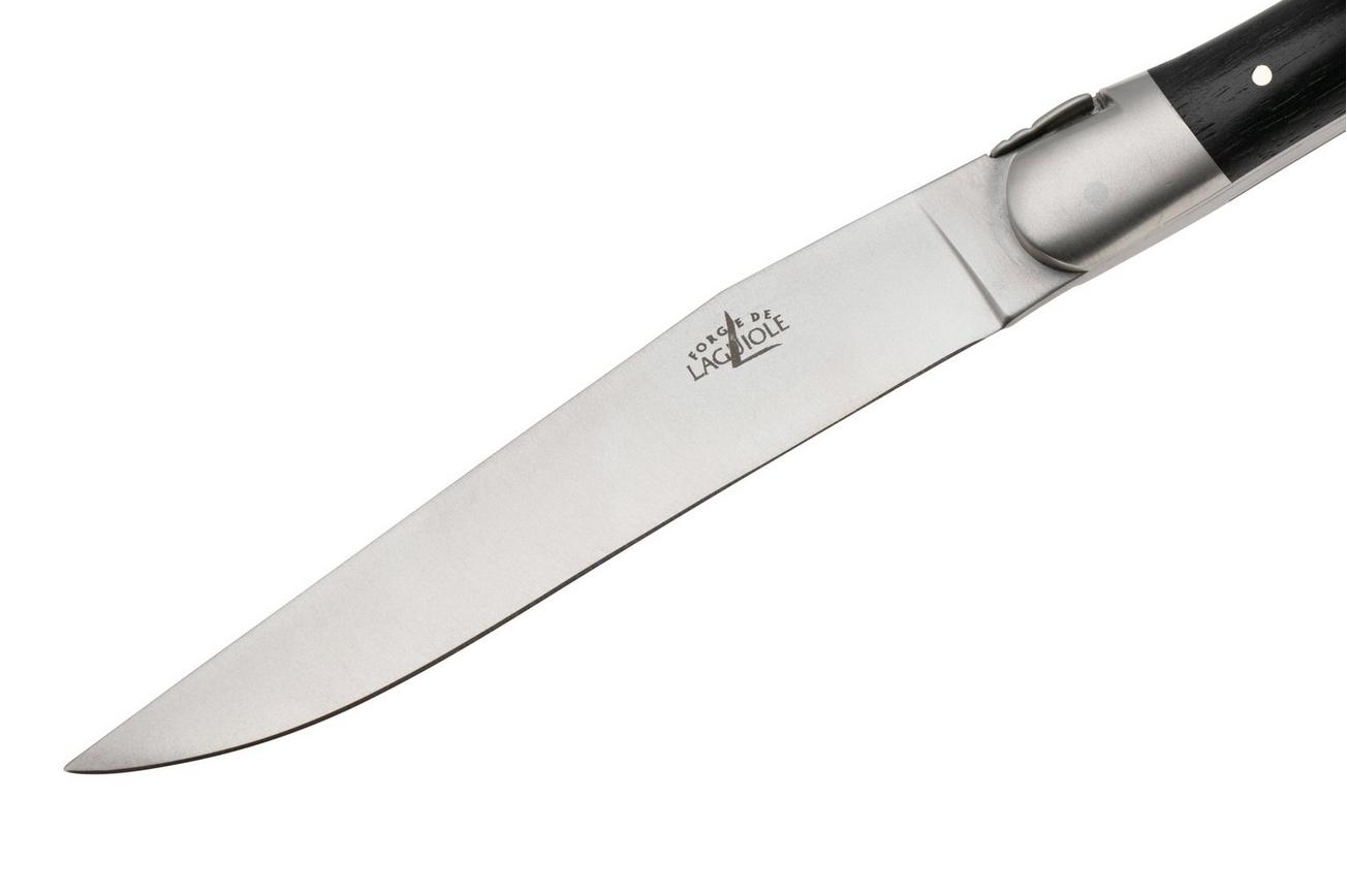 Forge de Laguiole Knife and Fork TF2MINEB Ebony, 2-delige bestekset, gematteerd