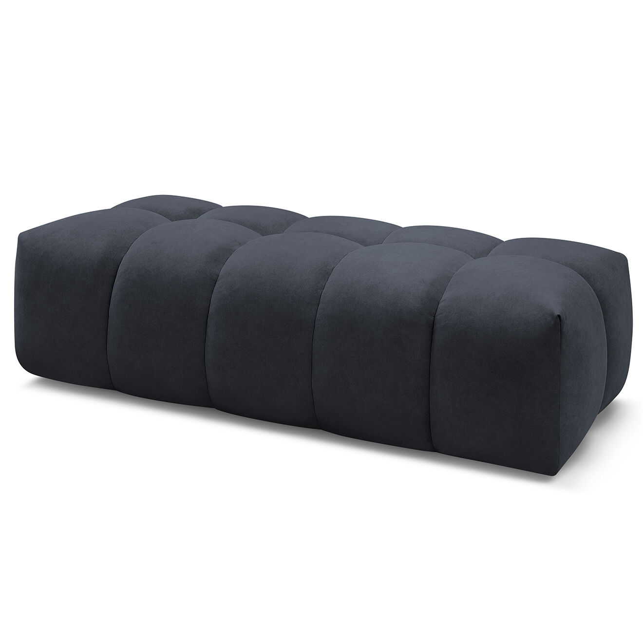 Bobochic Pouf en Velours Mont-Blanc bleu foncé - 180x66x48 cm