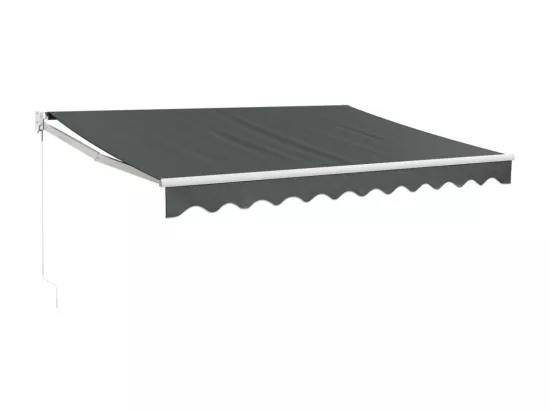 Auvent rétractable anthracite 3,5x2,5 tissu et aluminium