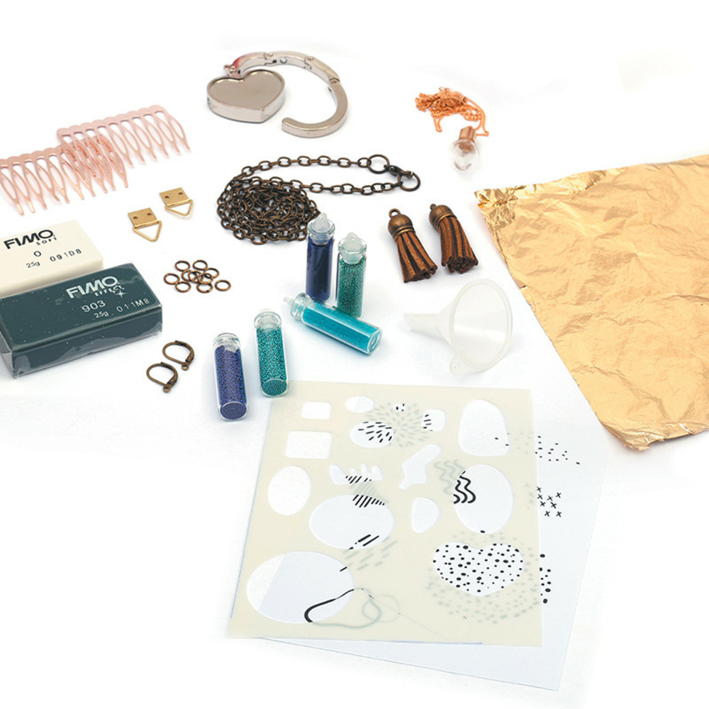 Kit création de bijoux - accessoires et pâtes polymères