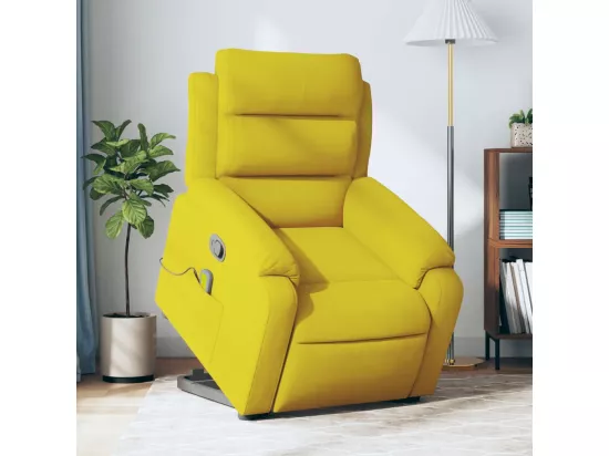 Fauteuil massant inclinable Jaune Velours