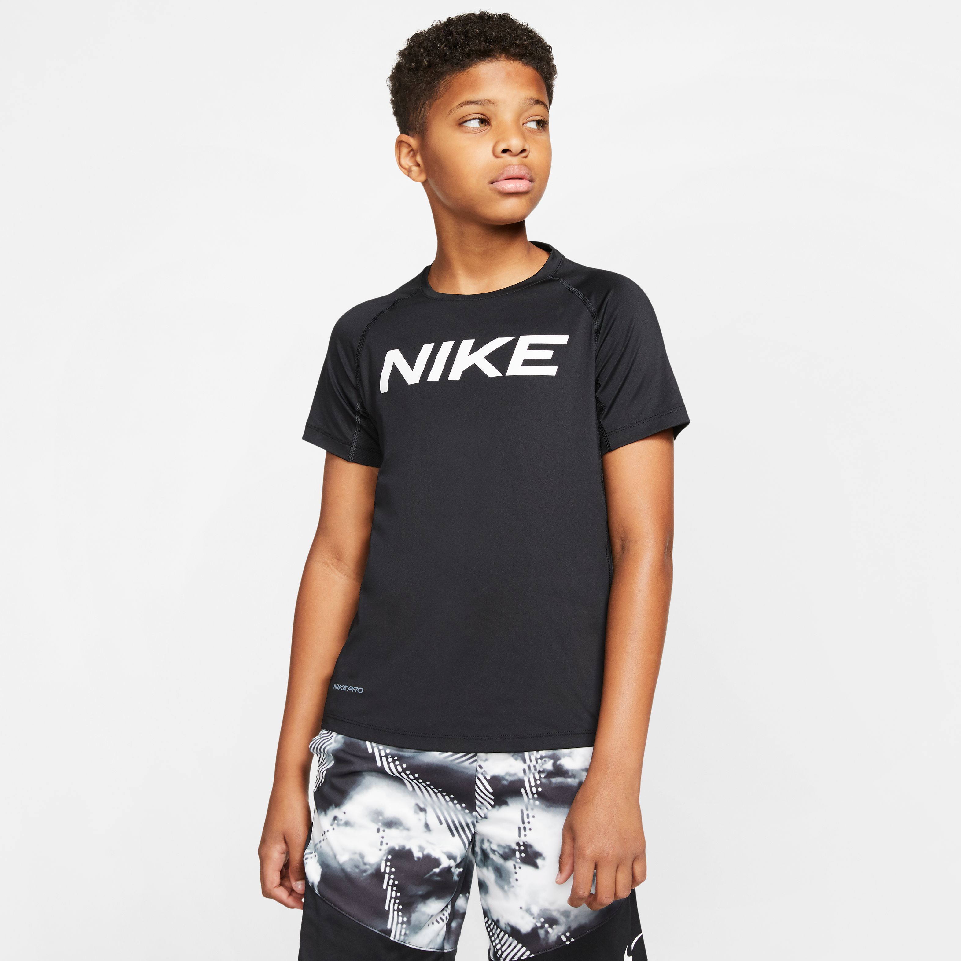 Pro Short Sleeve Big Kids Black/White