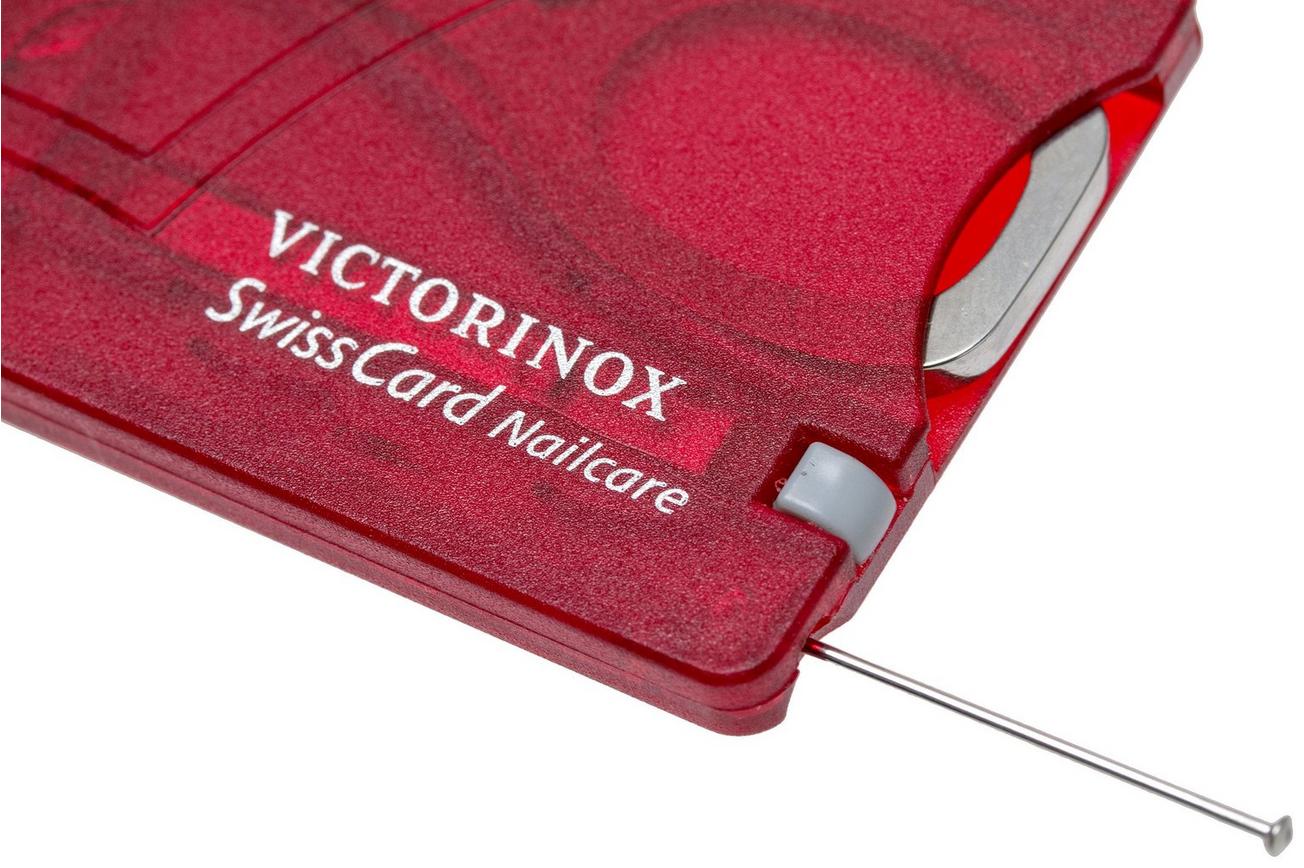 Victorinox SwissCard Nailcare transparant rood 0.7240.T