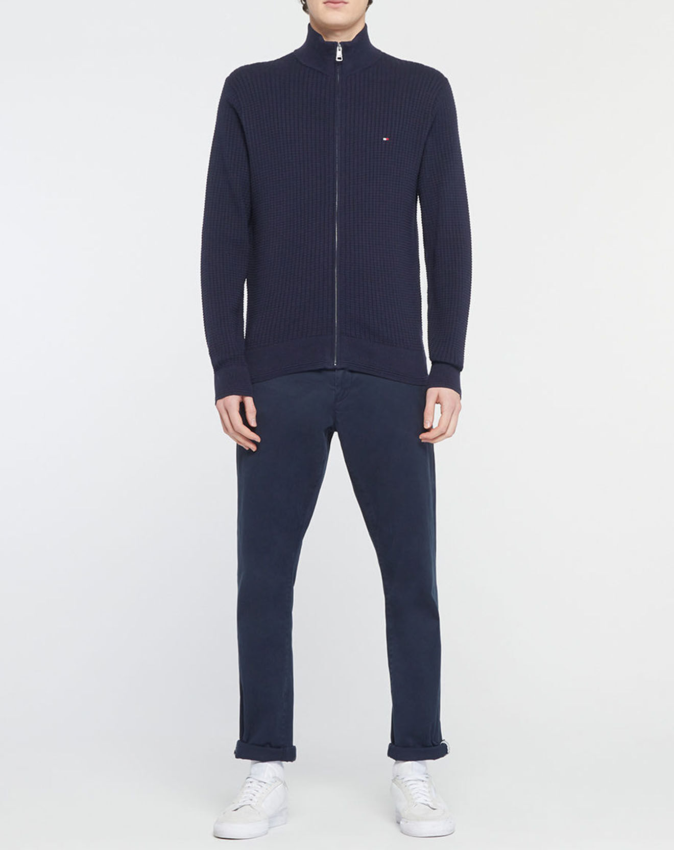 Tommy Hilfiger Gilet zippé Structure bleu marine
