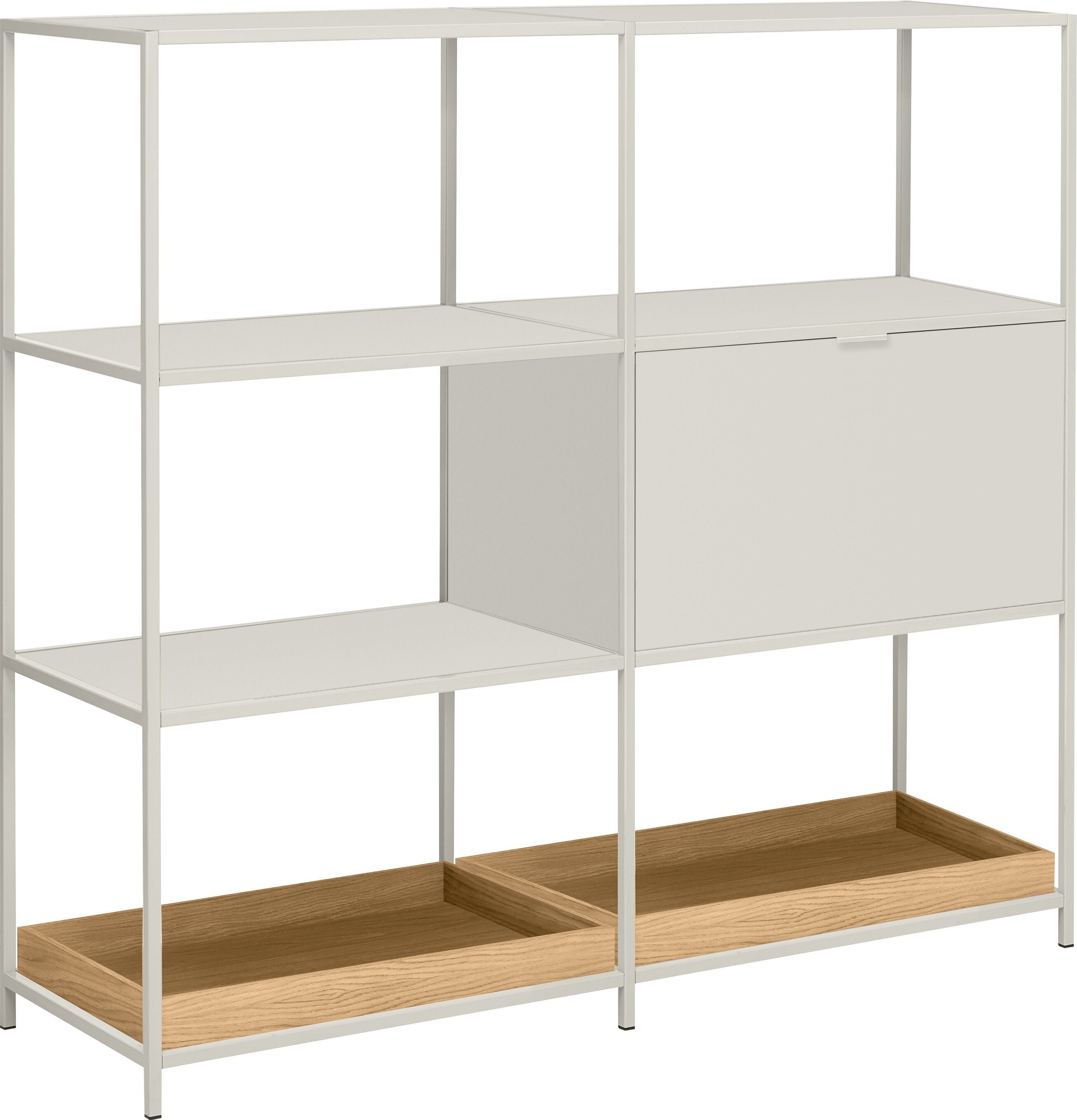 SEVEN Regal - Hellgrau / B: 124.8 cm x T: 39.0 cm x H: 116.0 cm