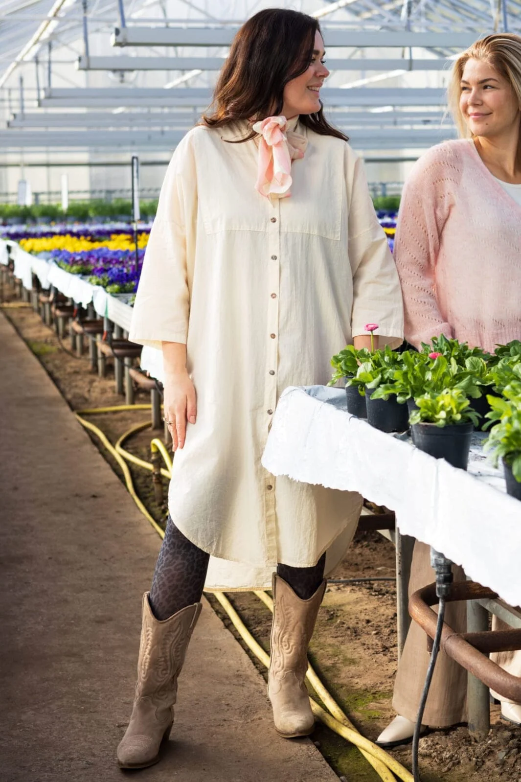 Black Colour Bclynette Shirt Dress off white