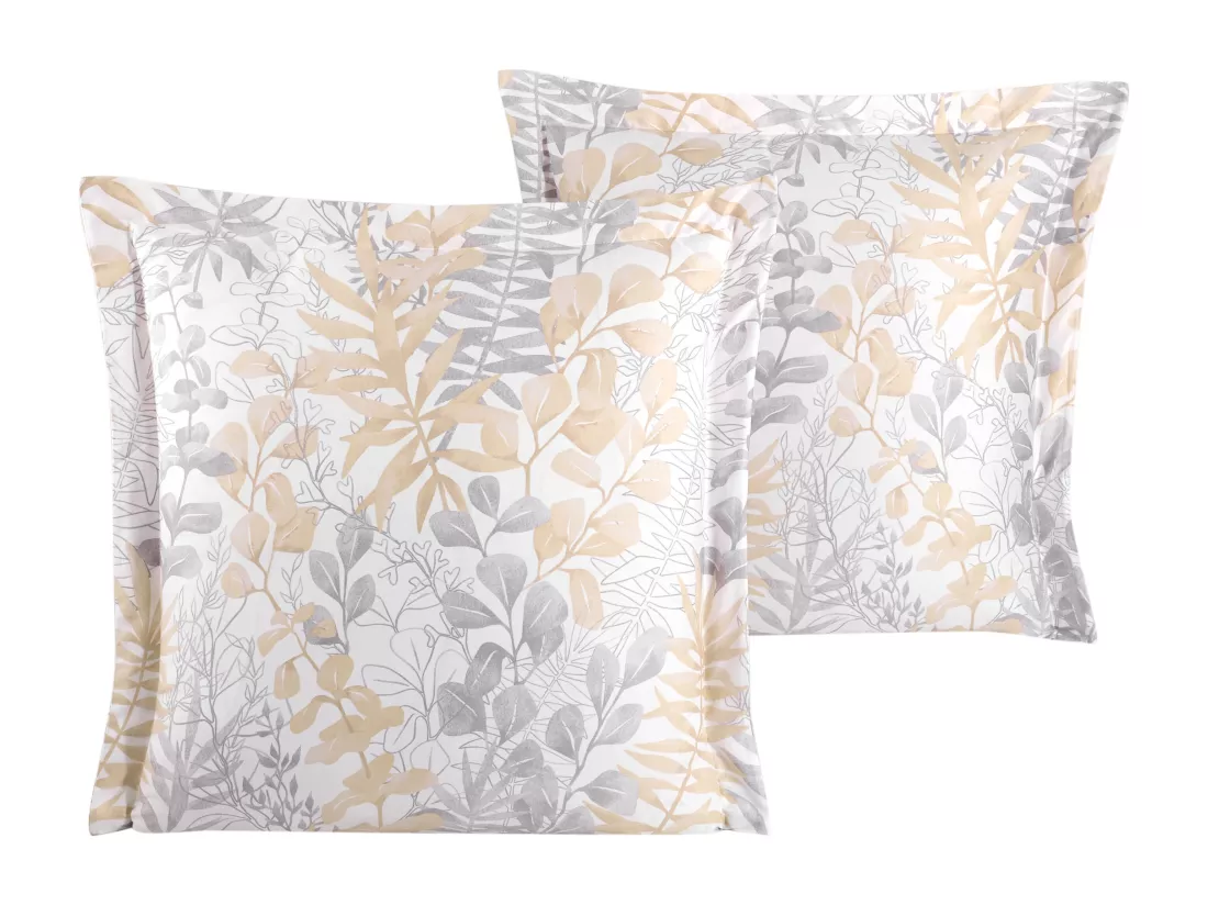 Lot de 2 Taies d'oreiller satin de coton imprimé 