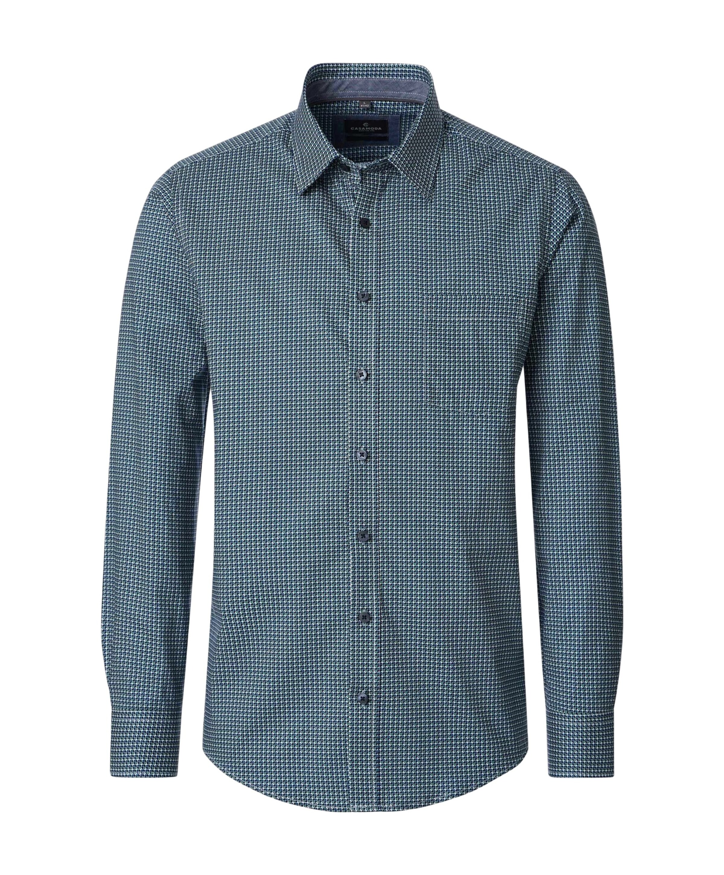 CASAMODA Heren overhemd lange mouw blauw