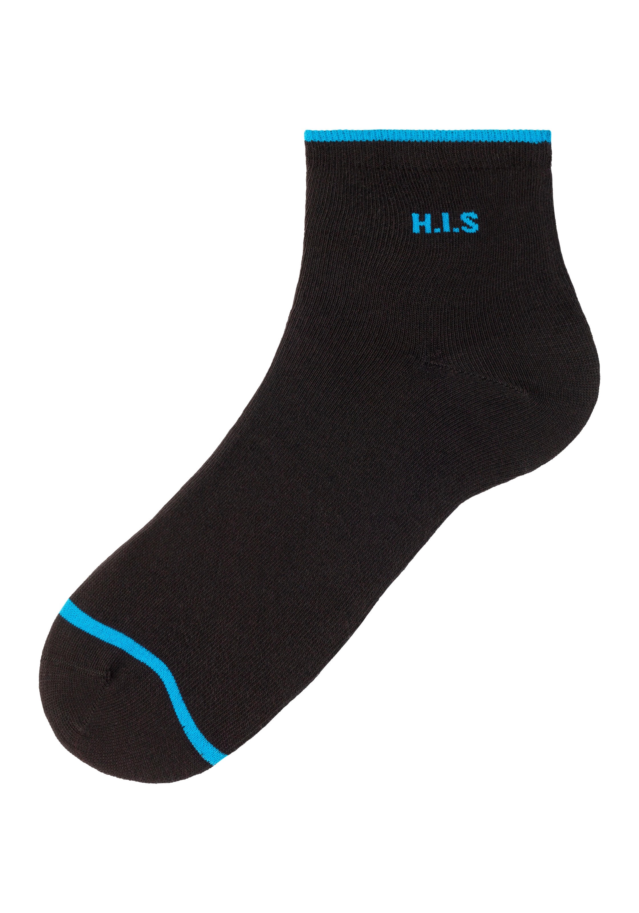 H.I.S Kurzsocken Packung, 7 Stk. tlg. mit farbigen Bündchen