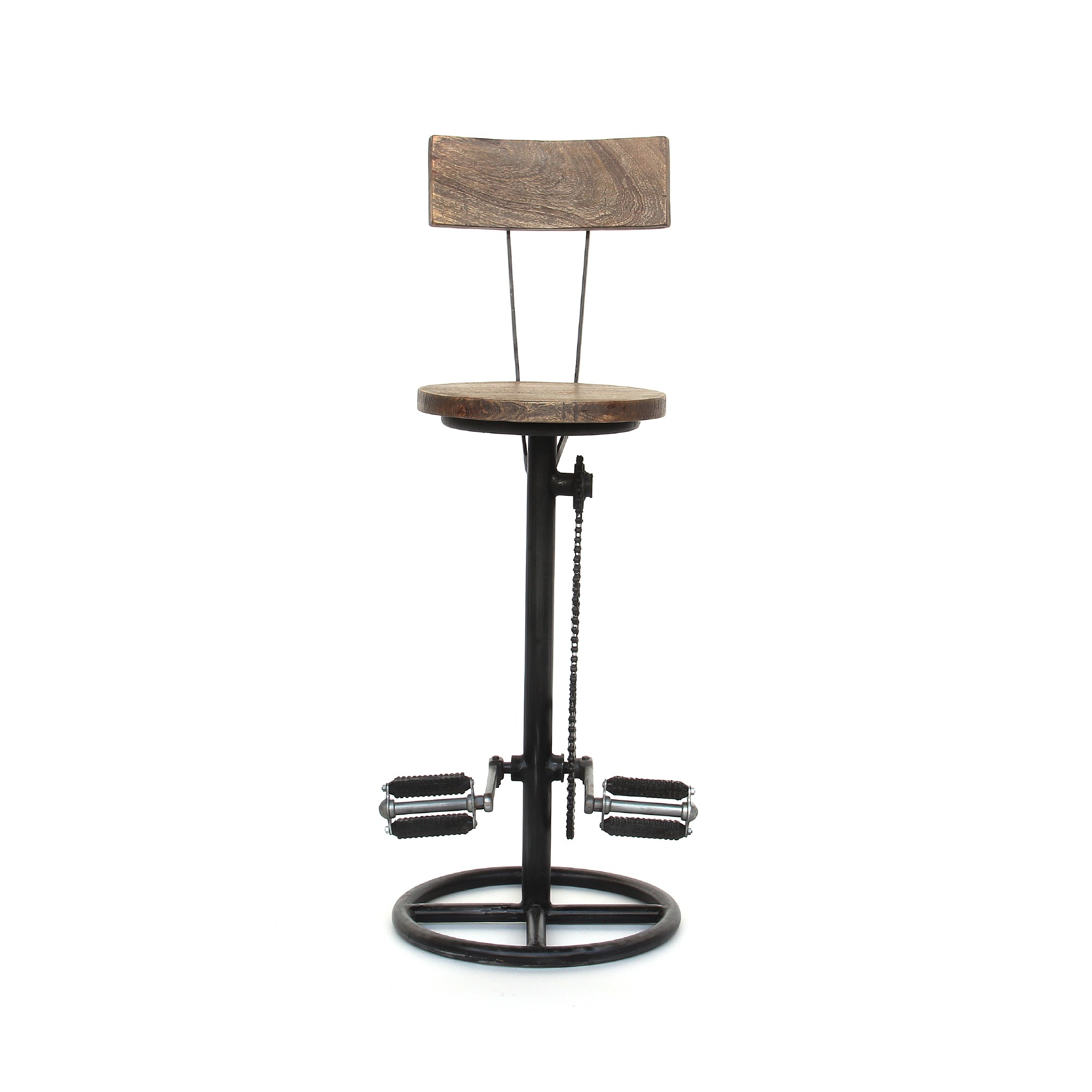 Barstuhl 'Bicycle I', natur, schwarz, Ø 38 cm, H 103 cm von fischer's lagerhaus