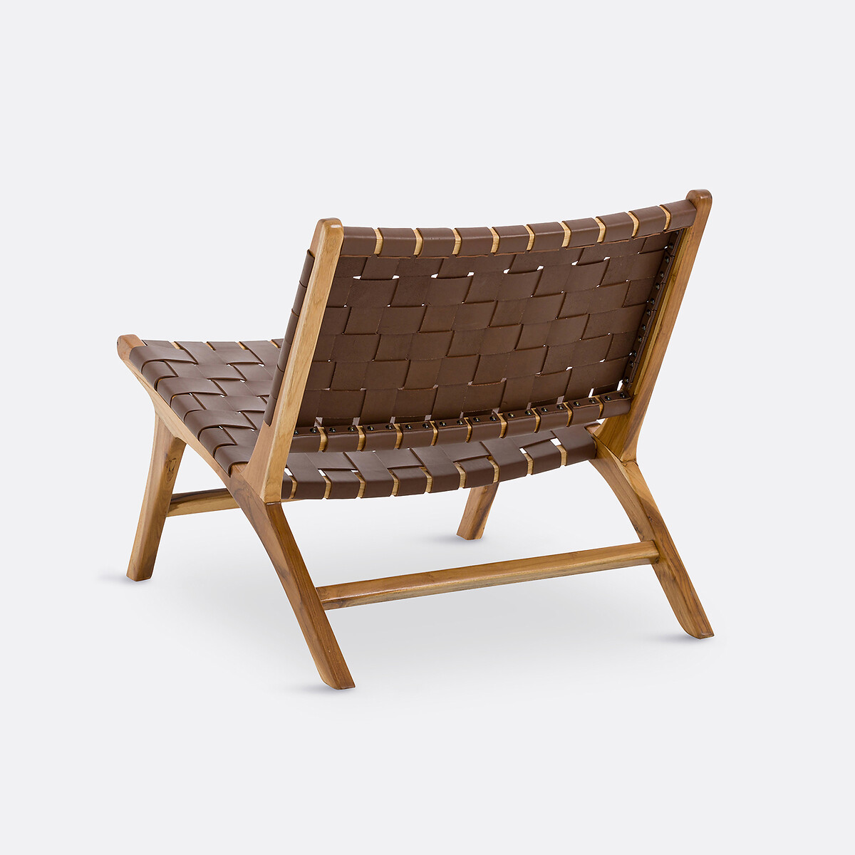 LA REDOUTE INTERIORS<br>Poltrona de teca e couro, Amanda