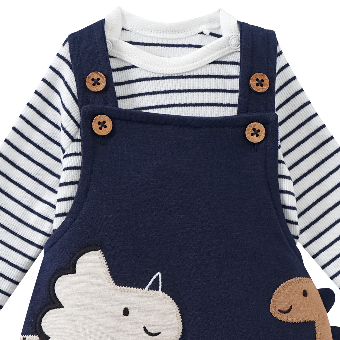 Topomini Newborn Strampler und Langarmbody im Set dunkelblau / weiss