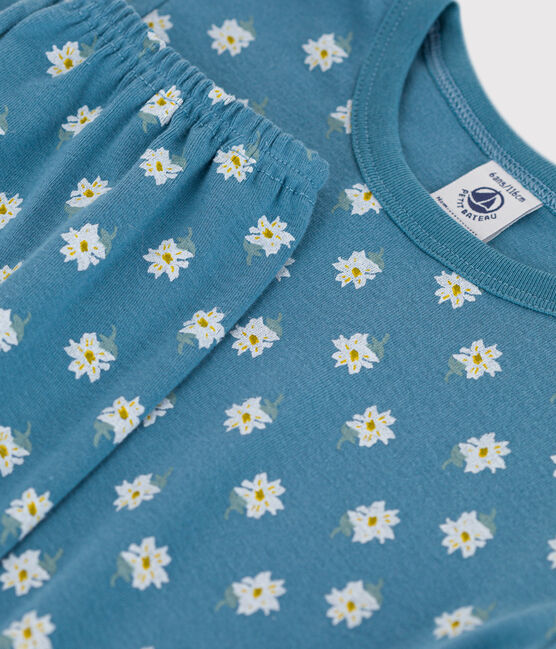 Pyjama fleur petite fille en coton