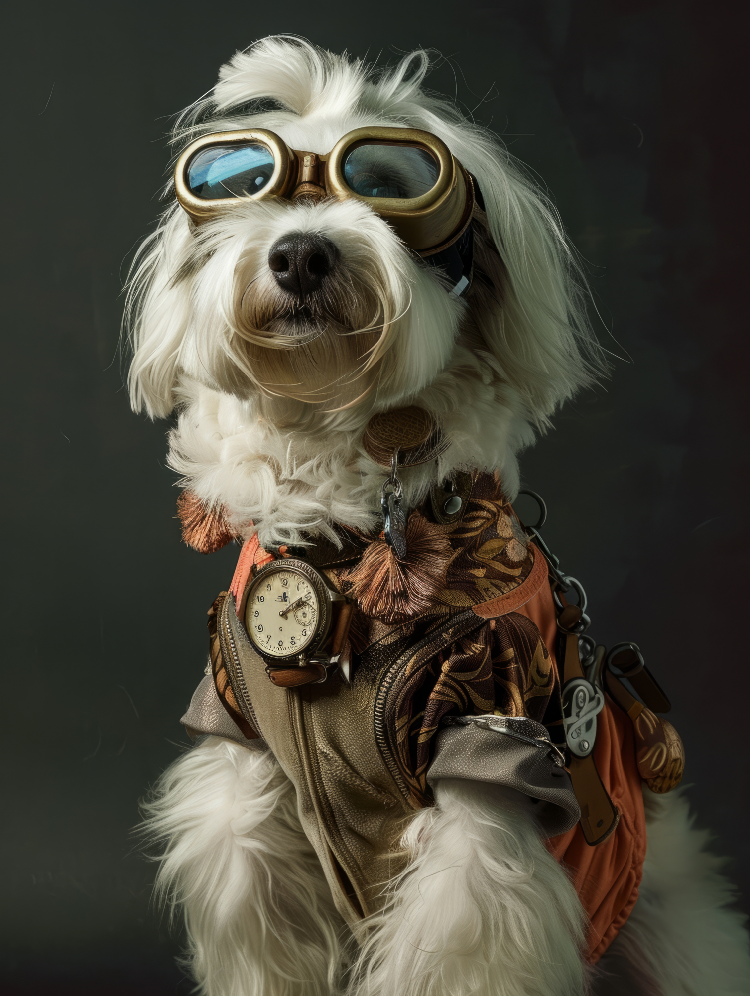 Canvas schilderij van een Coton de Tulear hond 80x120 cm