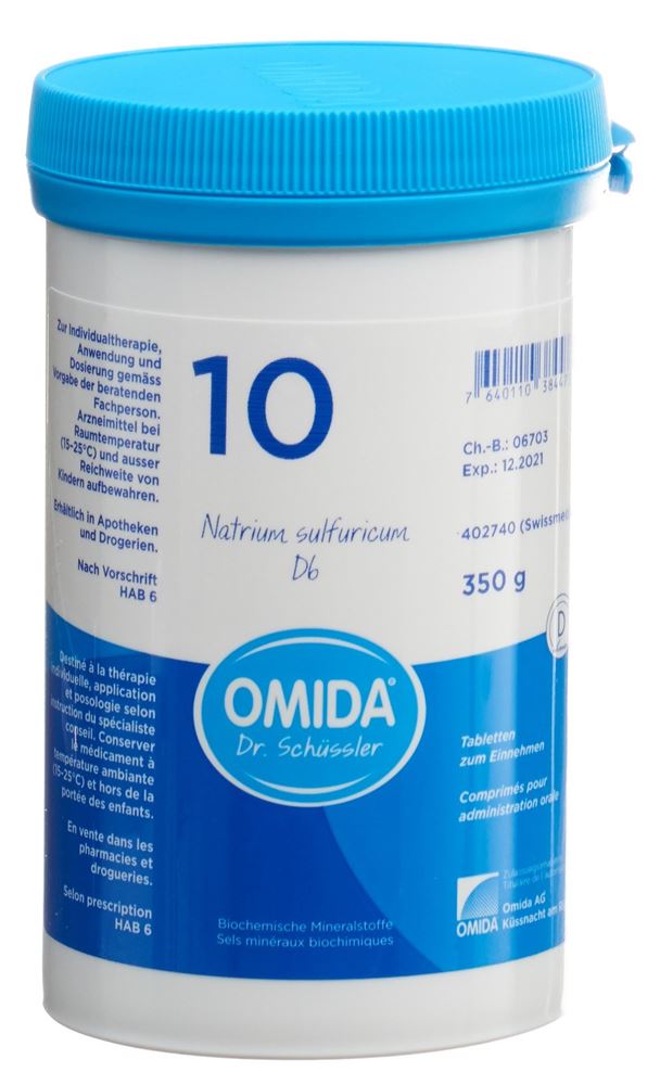 Omida Nr10 Natrium sulfuricum 6 D<br>350 g, Dose, Tablette