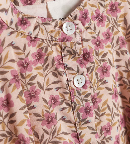 En Fant Hemdbluse - Flower Gewebt - Rose Dust
