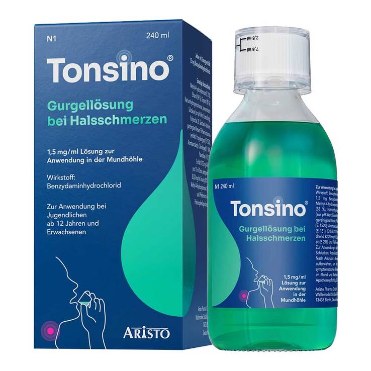 Tonsino Gurgellösung bei Halsschmerzen, 240 ml