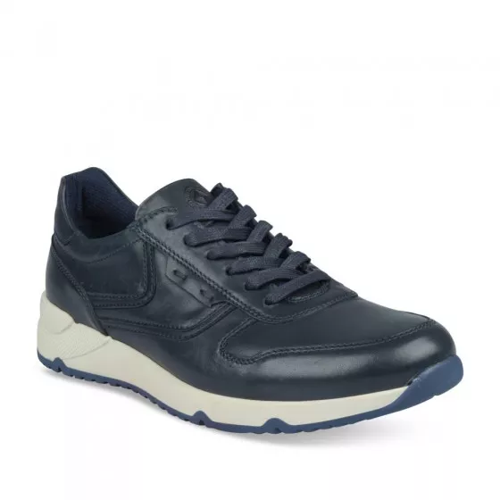 Baskets MARINE DENIM SIDE CUIR
