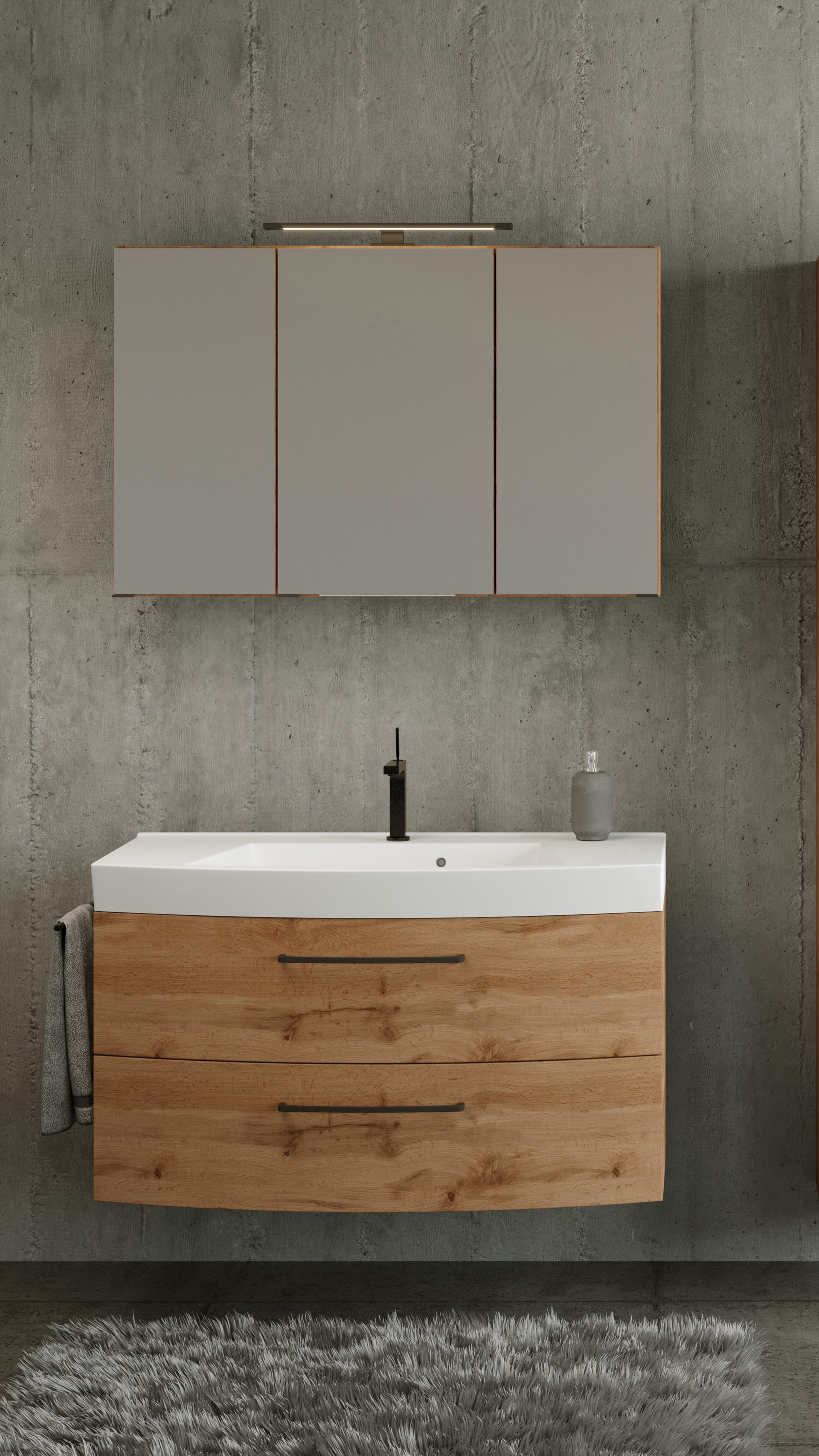 Badkombination LIMBURG braun 100cm