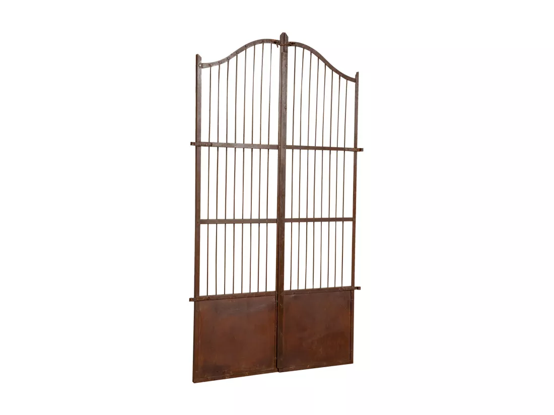 BISCOTTINI Portail - Fer Forgé Finition Antique - Clôture en Fer - Portail en Métal - Porte Décorative - Portail d'Entrée - 118x6x200cm - Une Pièce