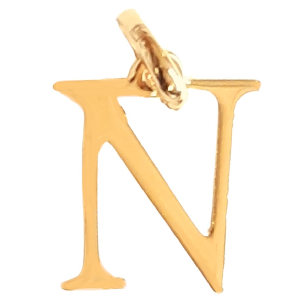 Pendentif Initiale simple lettre N en plaqué or