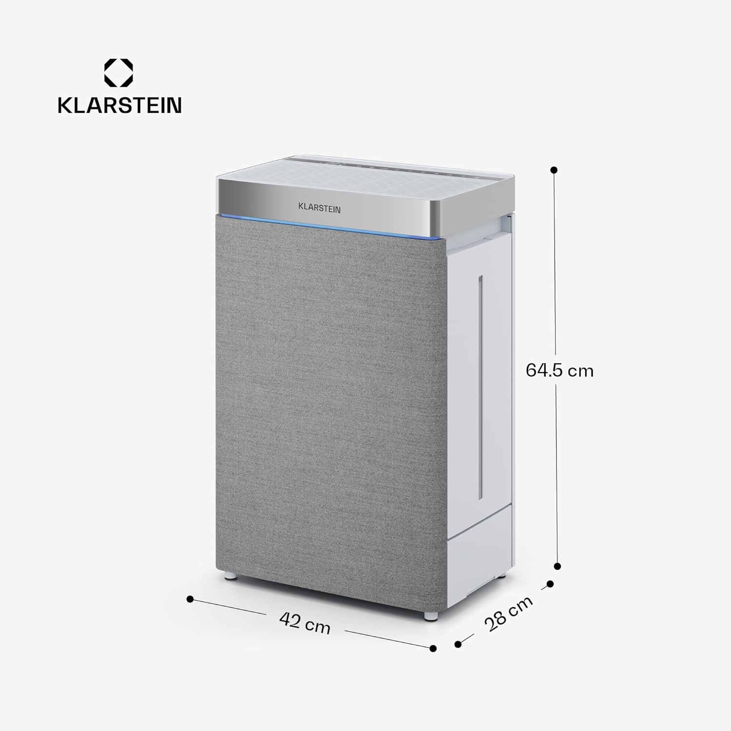 Klarstein AireLux Luftreiniger – HEPA & Aktivkohlefilter, CADR 400 m³/h, Smart WiFi Steuerung, Leiser Betrieb, UV-C Desinfektion, Für Räume Bis 40 m², 6,2L Wassertank