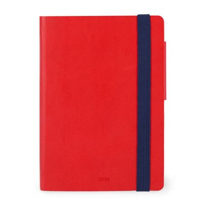 Agenda semainier - 1 semaine par page + 1 page de notes - 12 x 18 cm - rouge passion - Legami Colours Collection