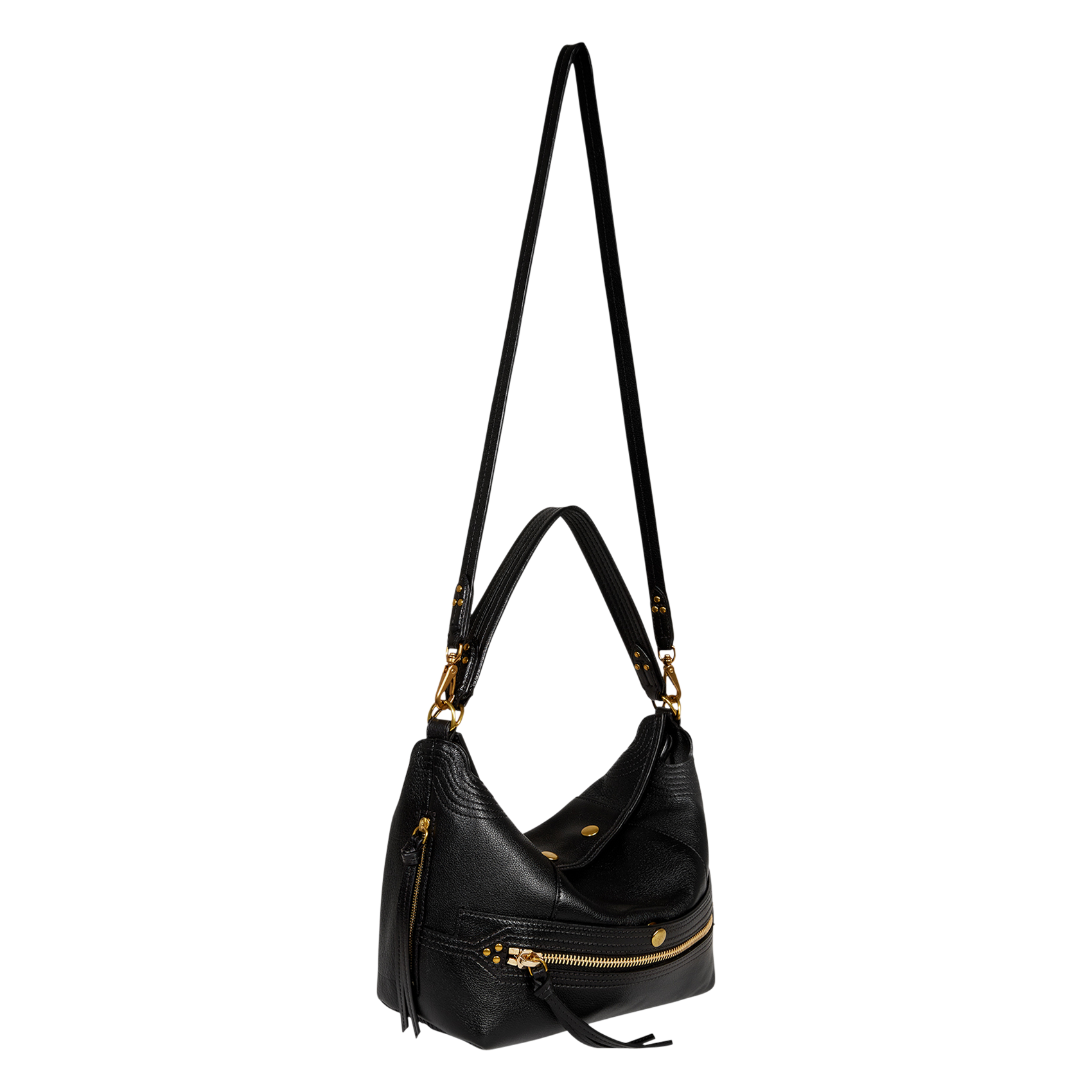 LUCKY - Sac baguette en cuir| Noir