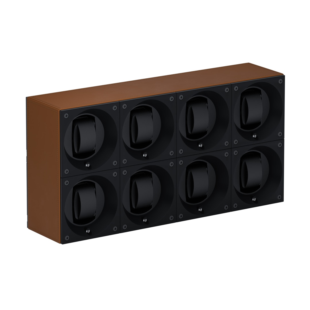 SwissKubik Masterbox Leder Cognac - 8 Uhren