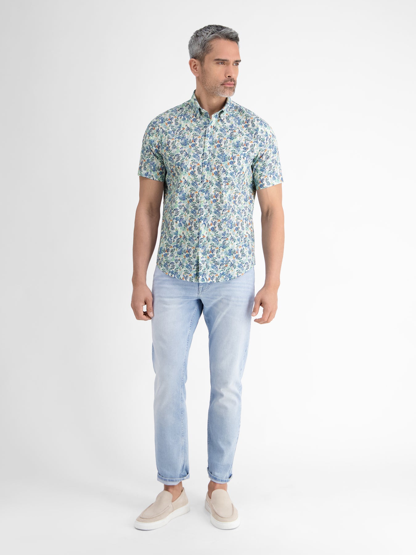 Herren Sommerhemd, floral bedruckt