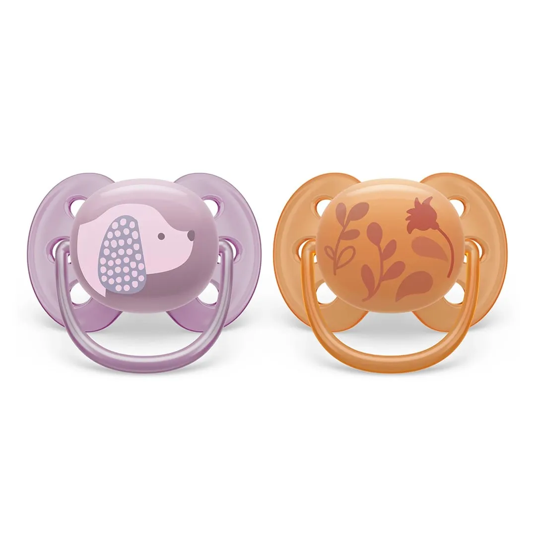 Philips Avent Suce Ultra Douce 6-18 mois Chiot Violet  Feuilles Orange (2)