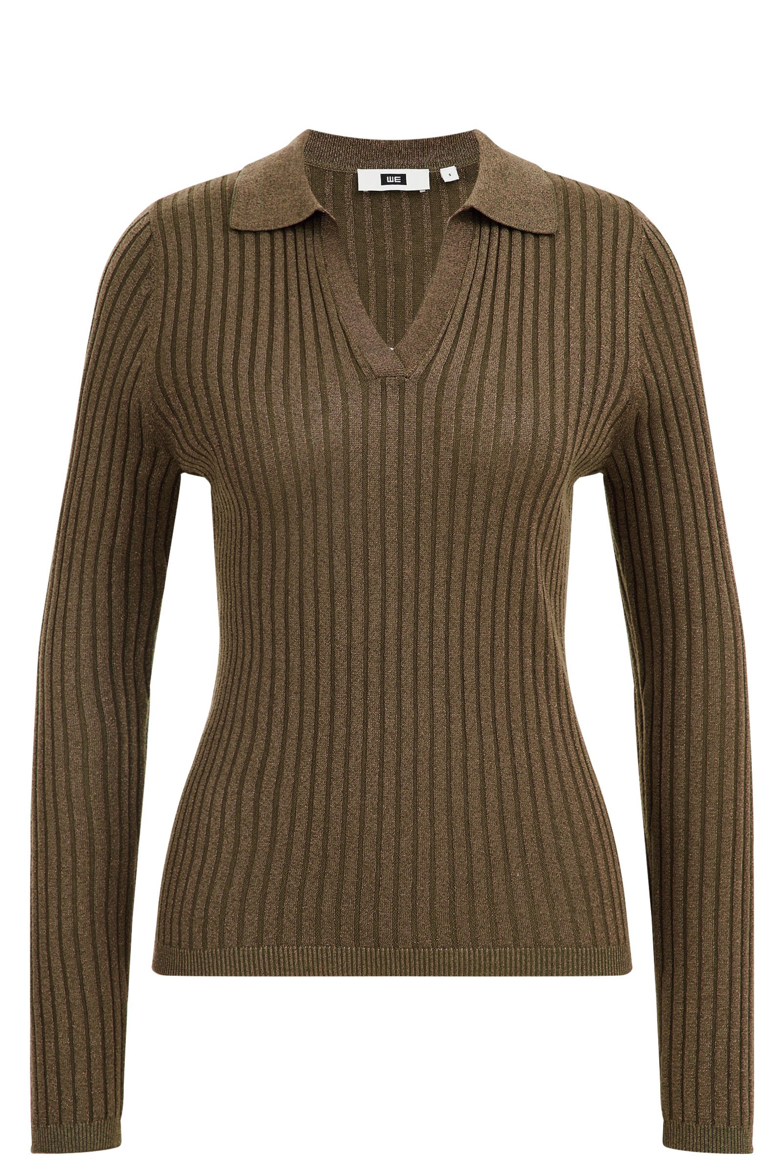 top met glittergaren WE Fashion Khaki