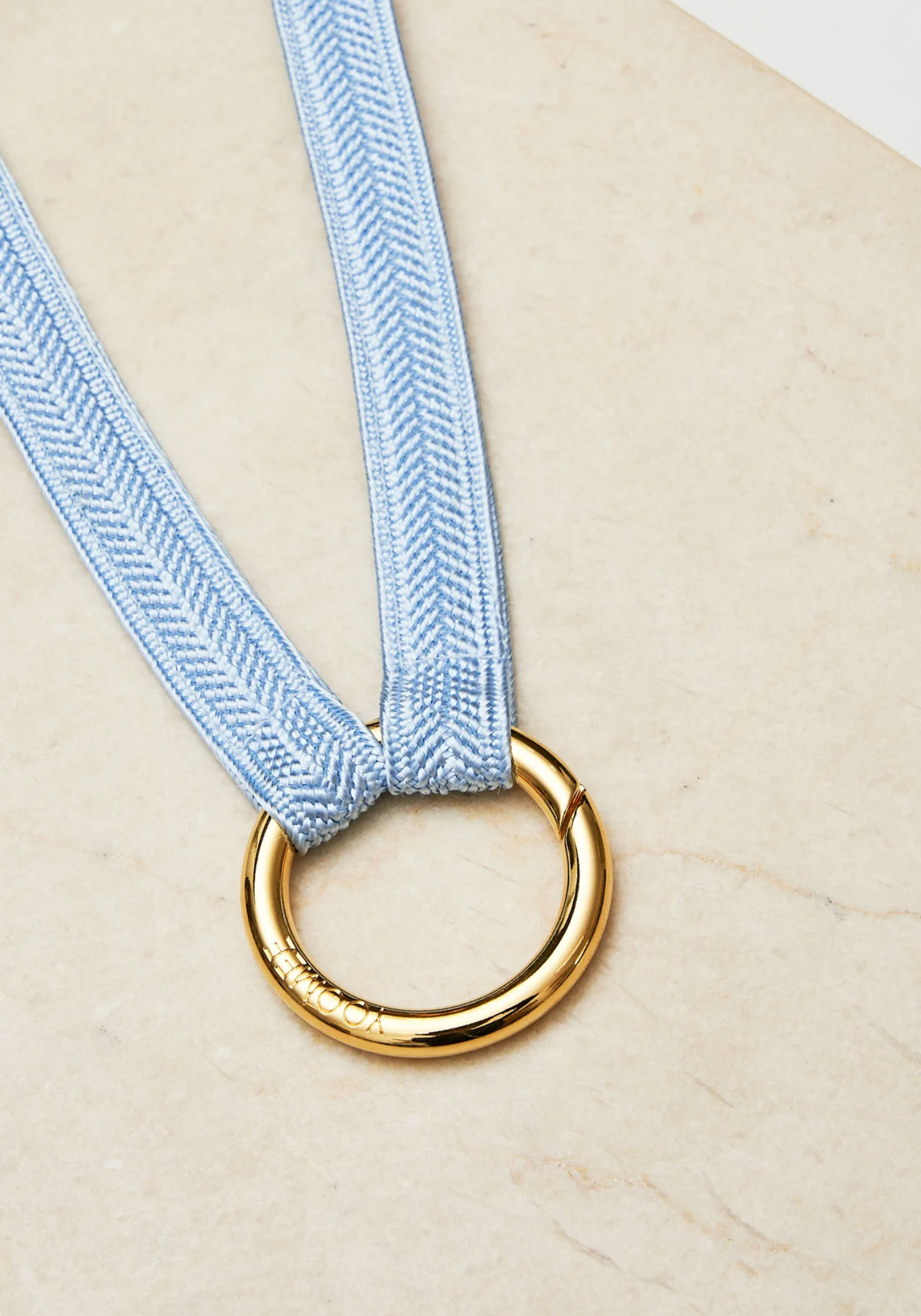 YOOMEE Mini-Schlüsselband Keychain Zahra Aquamarine Gold