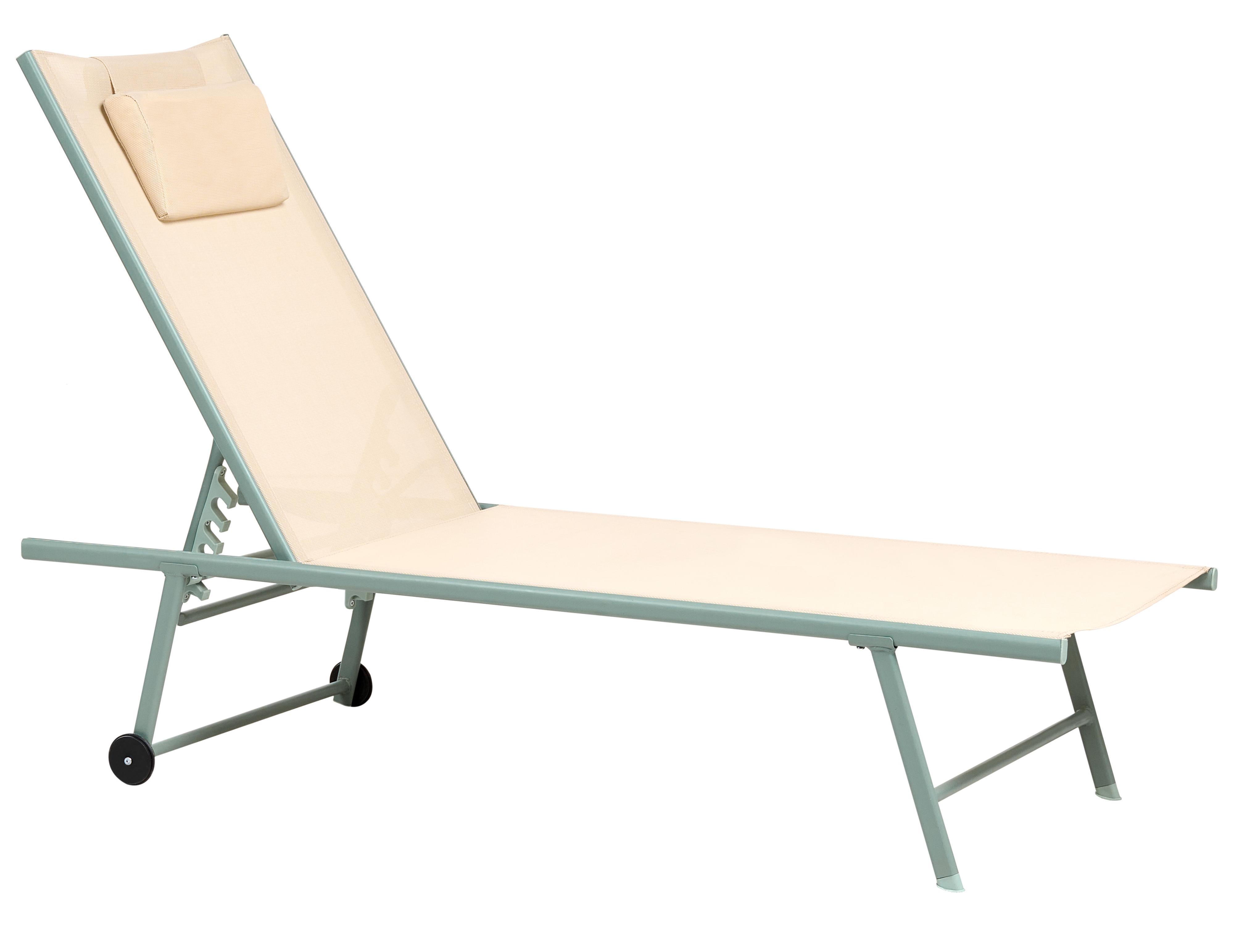 Set van 2 ligstoelen SORONI achteroververstelbaar Metaal Beige