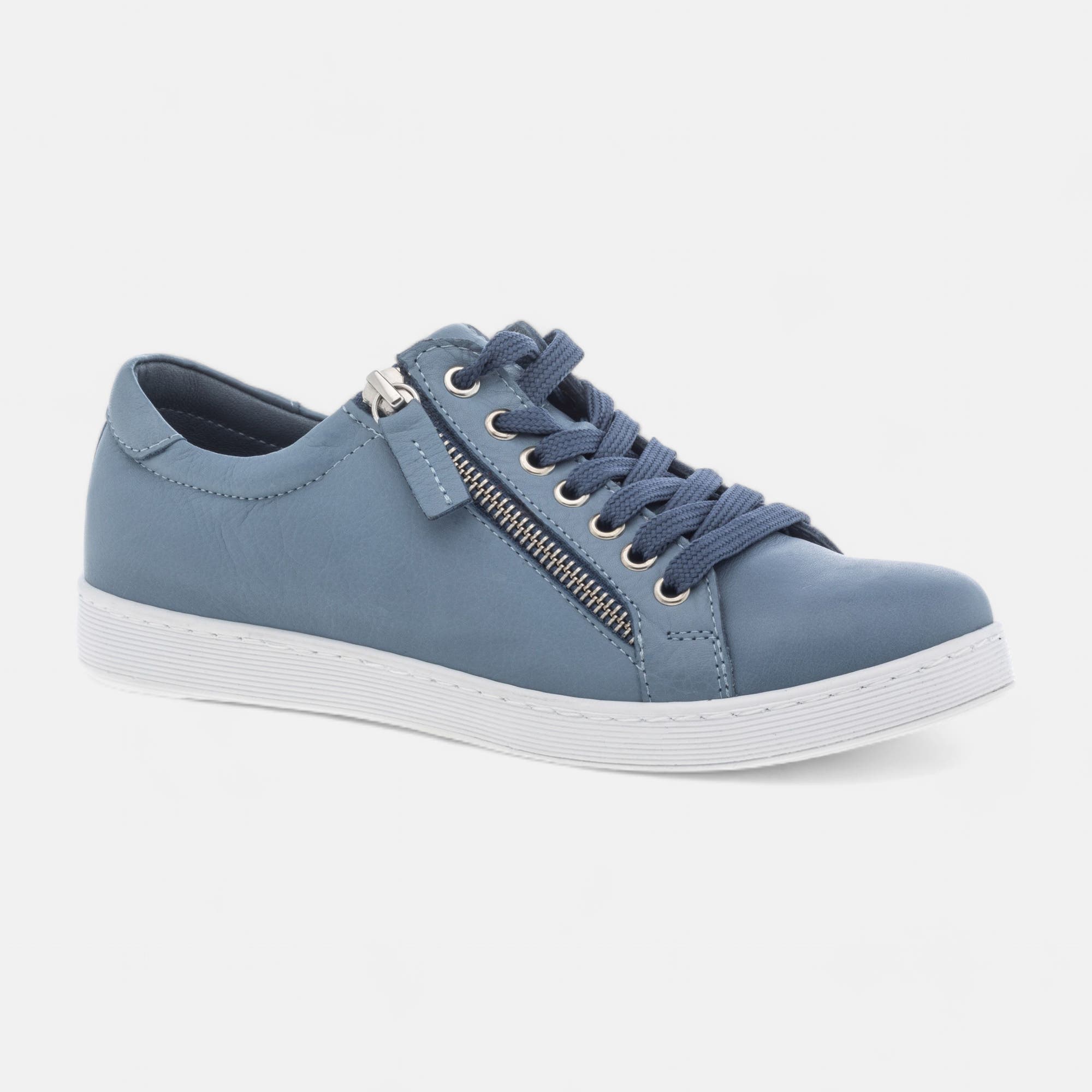 Baskets basses Femme en cuir jeans