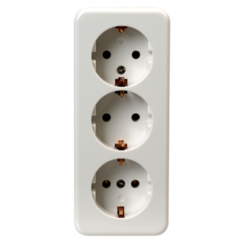 OK 3-voudig geaard stopcontact opbouw wit