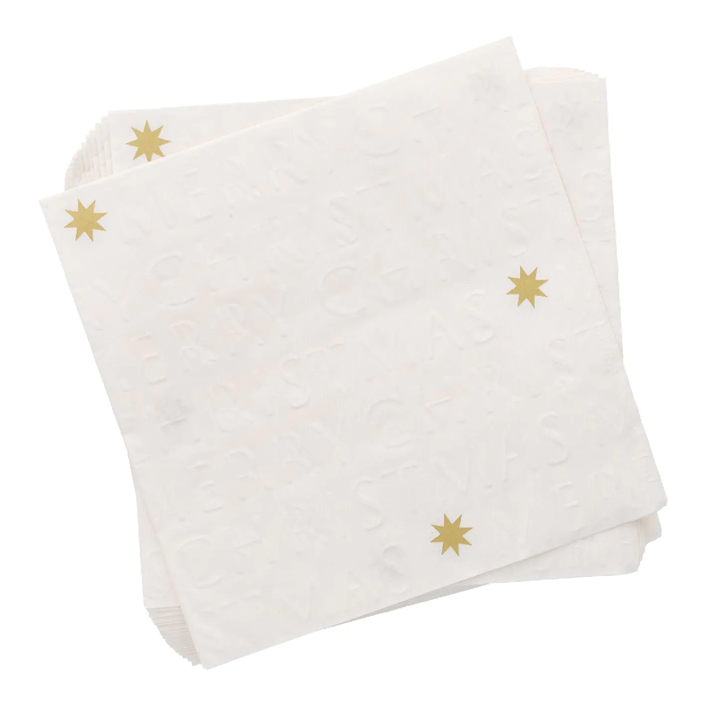 Weihnachtsserviette Xmas Prägung Offwhite (20 Stück)