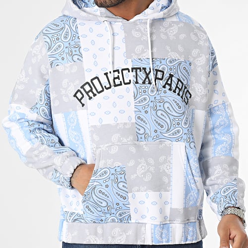 Sweat Capuche Bandana 2220140 Bleu Clair Blanc