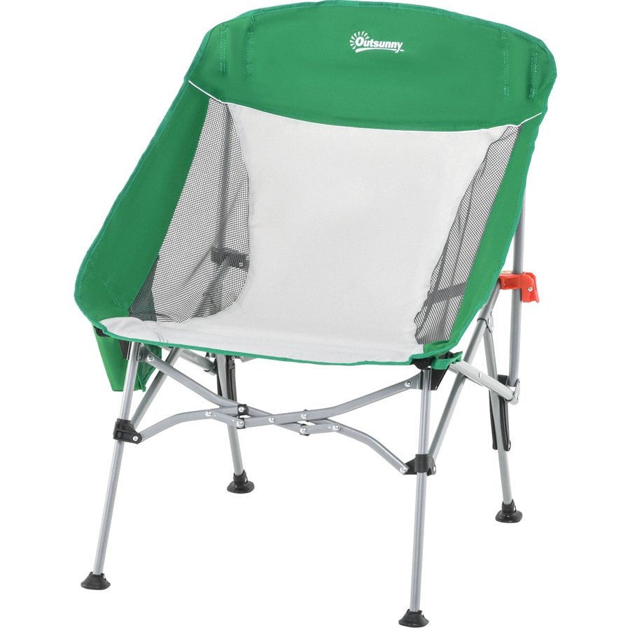 Outsunny Campingstuhl zusammenklappbar grün, silber
