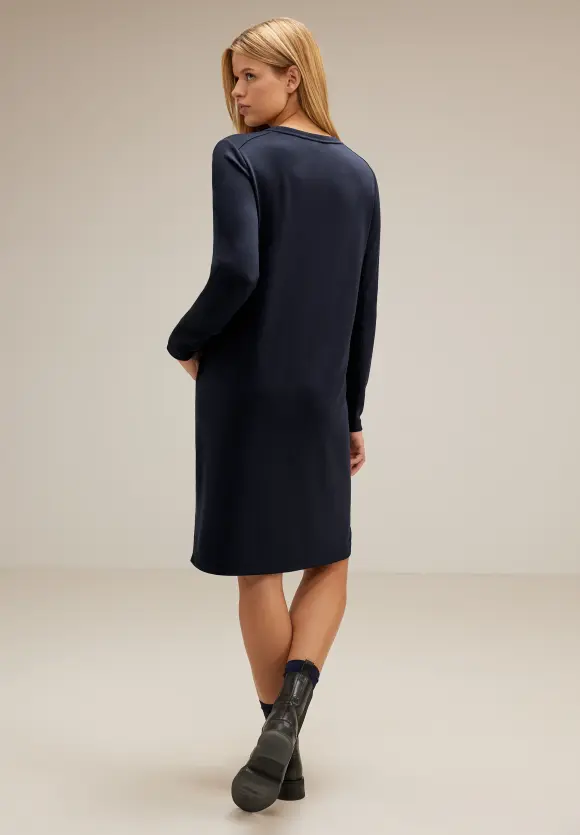 Sweatkleid mit Tapedetails - deep blue