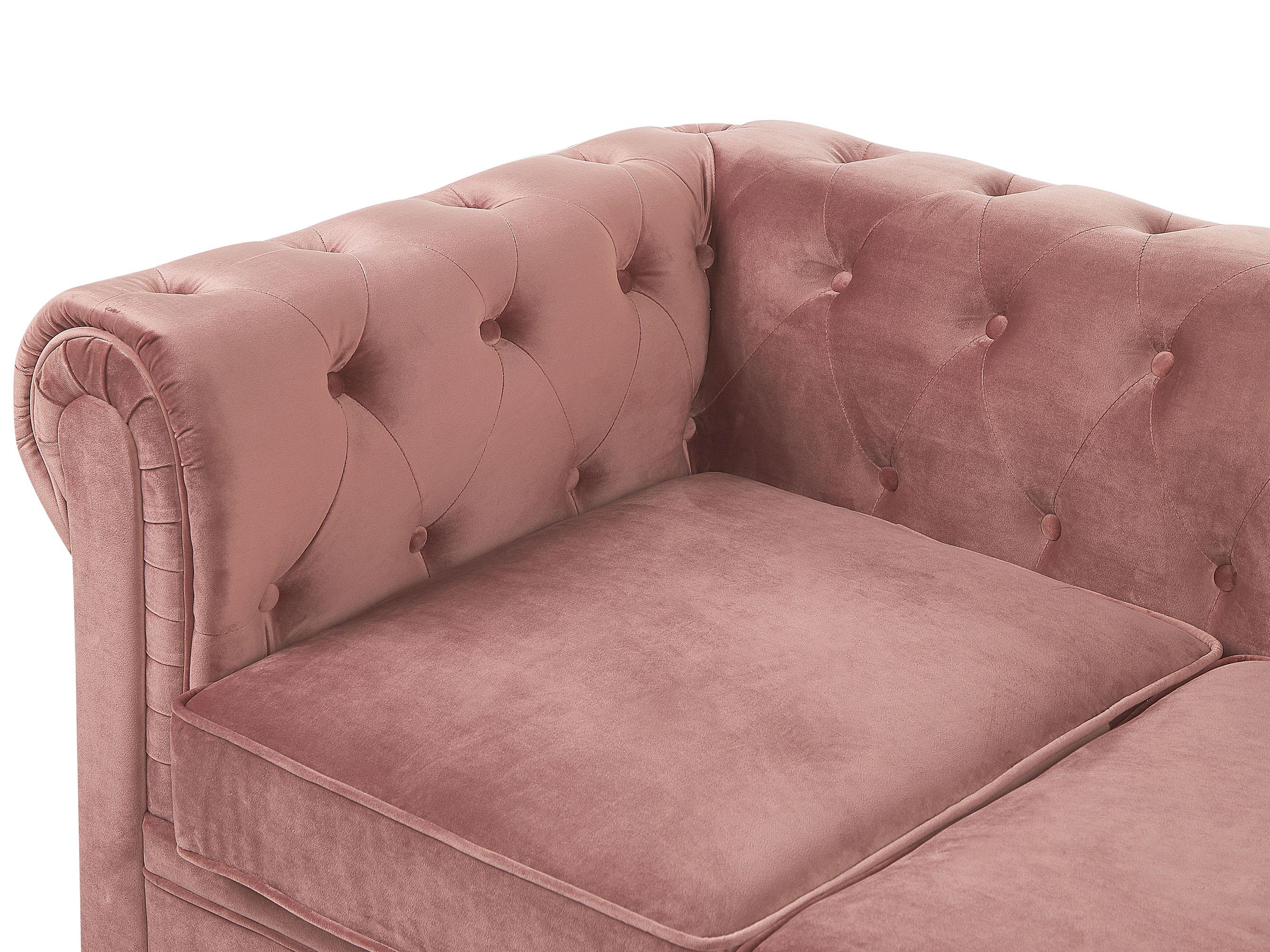 Bank 3-zits CHESTERFIELD Fluweel Roze