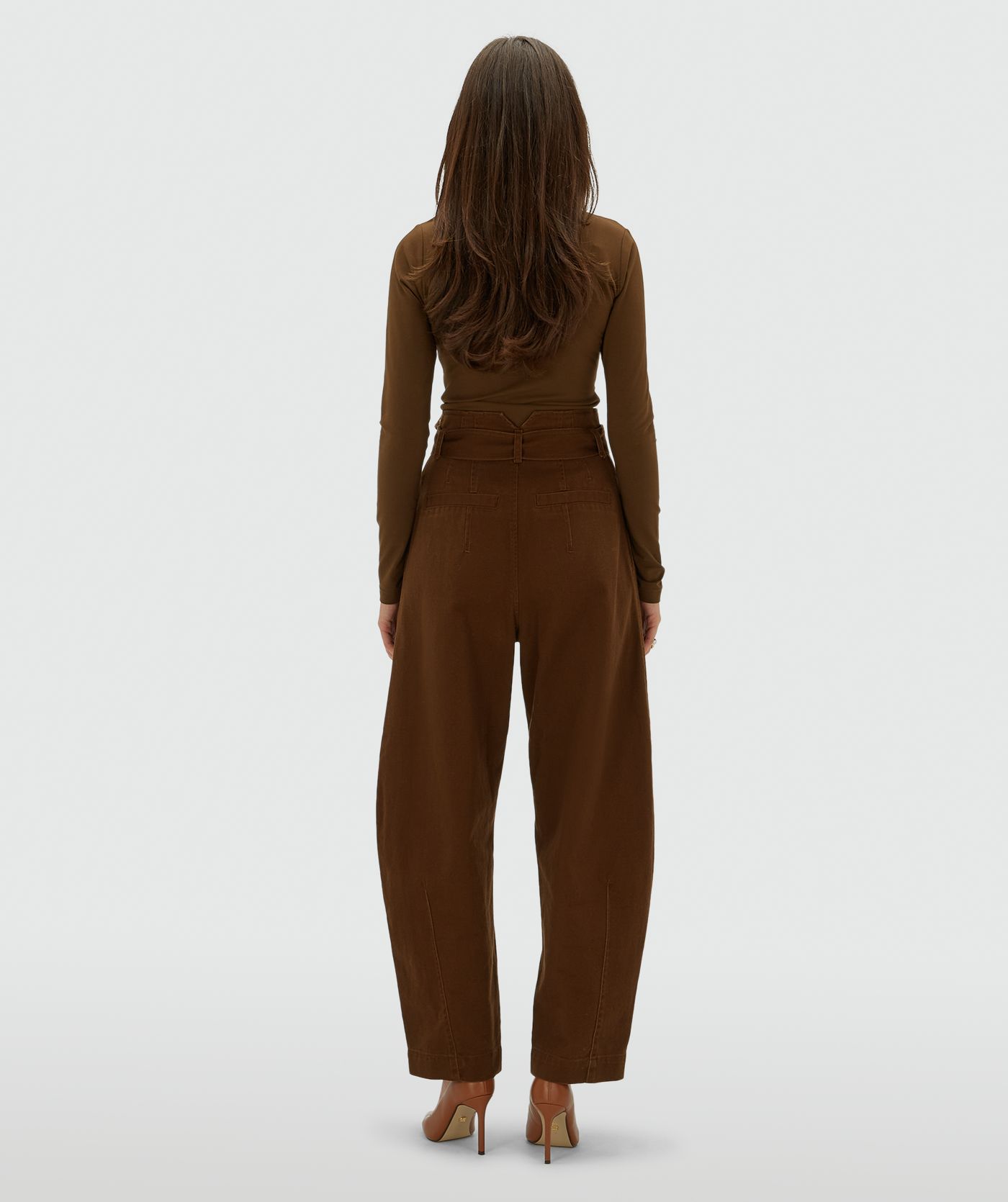 JV-KIAN high rise balloon fit broek - brown